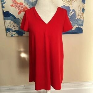 V-Neck Red Dress
